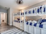 Upstairs Guest Bedroom with Custom Built Bunk Beds at 28 Stoney Creek